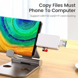 WeFly OTG Card Reader and Hub with Type-C, USB & Micro USB Ports | Portable Memory Card Reader Supports Drives, TF, SD, Micro SD, SDHC, SDXC, MMC image 4