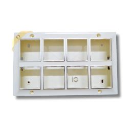 ORMOR Modular Surface Mount Gang Box (16 Module-White) Silver Line Glossy Premium Polycarbonate Box for Universal Standard Modular Electrical Switches image 2