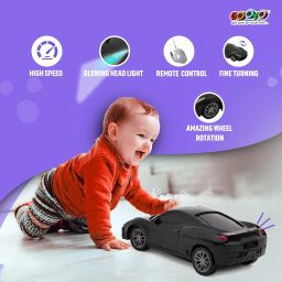 Gooyo GY-222CH Rechargeable Remote Control Car Toy | Black Color, Power Source: Lithium Rechargeable Battery for Car (Included) & 2xAA Battery for Remote Controller (Not Included) image 4