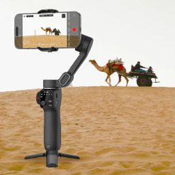 IZI GO-X PRO Foldable Gimbal for Smartphones, 3-Axis Stabilizer with Extension Rod, 6 Modes, AI Face Tracking, OLED Display, Long Battery Life, USB-C, Ideal for Travel, Vlogging & YouTube, Filmmaking image 1
