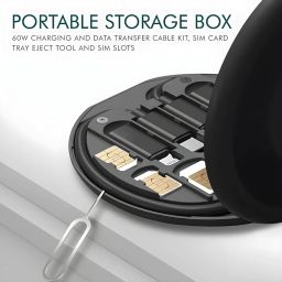 NOCXTUN USB Adapter,Lightning To Type C Converter,Micro USB Charging Cable With USB To C Type Converter,Lightning To USB C Adapter,Multi Charging Data Cable Set Contains Sim Card Holder-Multi-Colour image 4