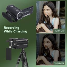 Jectse Camcorder with Video Camera, Digital Camera Recorder 2.7K 50MP Digital Zoom 16X 270 Degree Rotation LCD Vlogging Camera Support up to 128GB (32GB) image 2