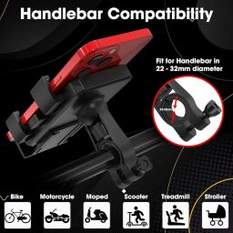 Sounce Bike Mobile Holder – 360° Rotating Phone Mount with One-Click Lock, Anti-Shake Cradle Clamp, Firm Grip for Maps, GPS & Navigation on Bicycles & Motorcycles image 2