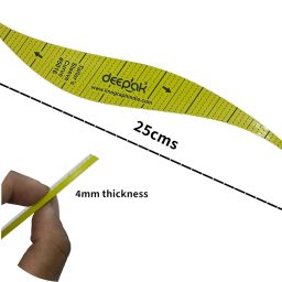 Deepak Tailor Armhole Curve Ruler Set, 3 Pieces, Yellow Sewing Pattern Template for Sleeve Cutting image 4