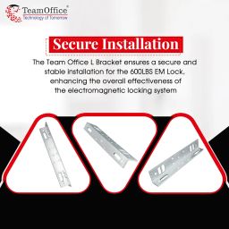 Team Office L Bracket for 600LBS EM Lock - Aluminum Mounting Bracket for Secure Installation - Compatible with Various Access Control Systems image 4