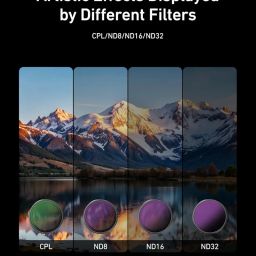 TELESIN Lens Filter Set for DJI Action 5/4/ 3 Camera Accessories, 4-Pack CPL ND32 ND16 ND8 Polarizing Neutral Density HD Filter Lens Protective Protector Cover for DJI Osmo (ND Filter) image 2