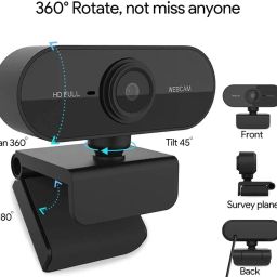 ENHANCE X1 Webcam with Microphone 1080P Full HD Web Camera, Plug and Play USB Streaming Camera for Video Calling Conference Recording Online Teaching, 110 Degrees Wide-Angle image 1