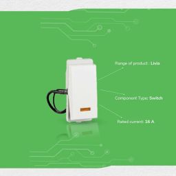 Schneider Electric Livia Plastic 16AX 1 Way 1 Module Switch with Indicator (White) image 2