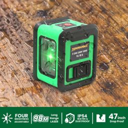TOMAHAWK® TLL 02 - Compact 2 Green Line Laser Level - 98ft Green Cross Self-Levelling Laser Line for Construction with Vertical/Horizontal Magnetic Base, Adjustable Brightness image 4
