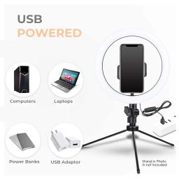 Conbre 10-inch Ring Light | 3 Color Modes | 10 Brightness Settings | Compatible with All Smart Phones | Suitable for Vlogging, YouTube, Photoshoots, Live Streaming & More (10" White Light HX260) image 5