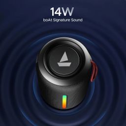 boAt Stone 352 Pro/Stone 358 Pro w/ 14W Signature Sound, Up to 12 Hours Playback, RGB LEDs, TWS Feature, Built-in Mic, BTv5.3, AUX Port, IPX5 & Type-C Interface Bluetooth Speaker (Raging Black) image 1