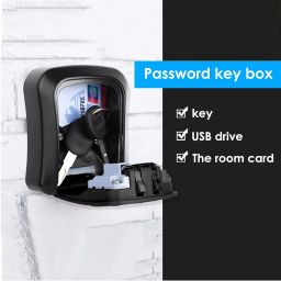 MEZON Combination Key Safe Box Outdoor Storage Box with Code Combination Password Security Lock Key Safe Lock Box for Outside Home office and Garage (Black) image 2
