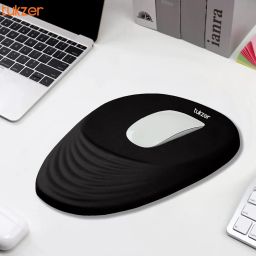 Tukzer Large Ergonomic Mouse Pad Wrist Support with Massage Design, Memory Foam, Non-Slip PU Base & Wrist Rest Pain Relief Mousepad for Desk, Gaming, Computer, Laptop, Home & Office (Waves-Black) image 1