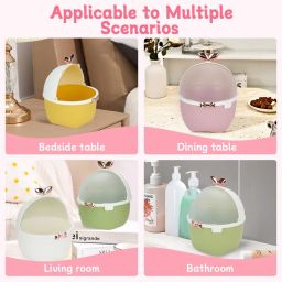 Cartoon Shape Waste Paper Bin with Swing Lid Mini Countertop Trash Can Small Garbage Can | office or Study table Decorative Garbage collector bin | Small Desk trash bin with closing lid image 3