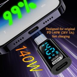USB C LED Power Display Extender Adapter,140W Short Dock Cable Extension Type-C 8K@60Hz PD3.1,USB-C Male to Female Thunderbolt QC & 40Gbps Data Transfer for Devices image 1