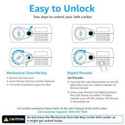 Equal 55L SecureX Safe Locker for Home | Electronic Safe Locker with Pincode Access and Emergency Key - Lock X2 | 3 Years Limited Warranty | 55 Litre - Black image 4