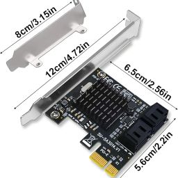 Expansion Card,PCIe 2.0 X1 to SATA III 4 Ports Adapter Card for IPFS Mining and Adding SATA 3.0 Devices,Hard Disk Expansion Card, SATA 6GB Interface Riser Card for Desktop PC image 5