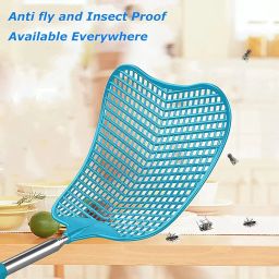 Shopique Flexible Fly Swatter with Long Handle, PP/PE Material, 2mm Grid, Multi-Colour Pack of 1 image 3