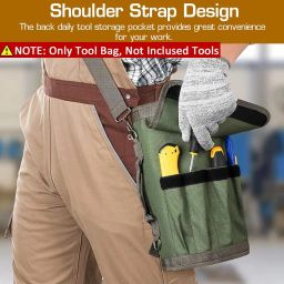 Serplex® Tool Bag Tools Storage Bag Portable Roll Up Multi Compartment Tools Bag with Detachable Zipper Pouch, Tool Organizer Bag with Handle Tool Bag for Technicians, Mechanics(No Tools) image 3