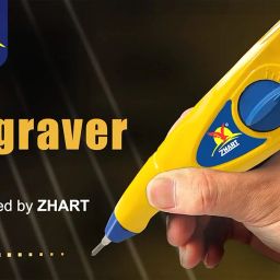 Zhart multi-functional engraver etching machine engraving pen for glass wood leather metal carving tool with replaceable tungsten carbide tip for DIY personalizing with 9 adjustable speed vibration image 1