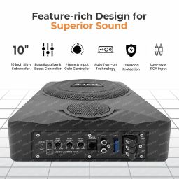 DULCET DC-ASW10X 10-Inch Active Underseat Car Subwoofer with 800W Peak Power & Ultra-Slim Design with Cast Aluminum Housing, Low-Level Input & Remote Control image 5