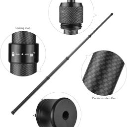 ADOFYS 3 Meter Carbon Fiber Extended Invisible Monopod Stick for Insta360 ONE X3, ONE R ONE X2 Extended Invisible Stick, Gopro Hero 11/10/9, DJI Action Camera, Black image 2