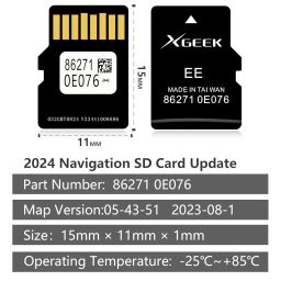 2024 GPS Navigation Card for Toyota Navigation Updates only Model Number: 86271 0E076 USA/Canada Map Card image 1