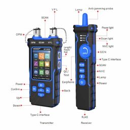 YuqiaoTime NF-8508 Network Cable Tester Optical Wire Meter Tracer LCD Digital Rechargeable Network Line Finder Wire PoE Checker image 1