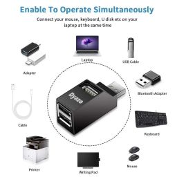 Dyazo 3-Port USB Data Hub High Speed Splitter Plug/Box/Adapter Expansion, Small, Compact, Universal Data Transfer, Wide Compatibility: Windows, Mac OS (Black) image 5