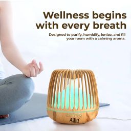 Allin Exporters 500ml Aromatherapy Diffuser with 7 Color Changing LED Lights 4 in 1 Ultrasonic Humidifier Essential Oil Cool Mist Aroma Timer for Home Baby Bedroom Office (1Pc) image 4