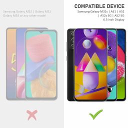 SupCares Military-Grade Gorilla Tempered Glass Screen Protector for Samsung Galaxy M31S, A51, A52, A52S and Galaxy A52 (6.5 Inch) With Installation Kit | Edge to Edge Coverage | Black image 1