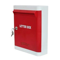 Lepose Plastic Big Size Letter Box for Home/Mail With Key Lock - Outdoor & Indoor Use for Gate and Wall - Red Color image 3