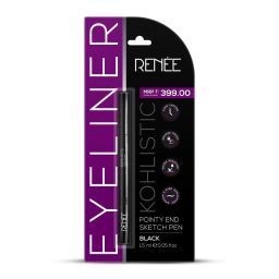 RENEE Pointy End Sketch Pen Smudge Proof Eyeliner - Matte Finish, Light Weight, Water Resistant, Long Stay Highly Pigmented with One Stroke Application Formula - Black image 1