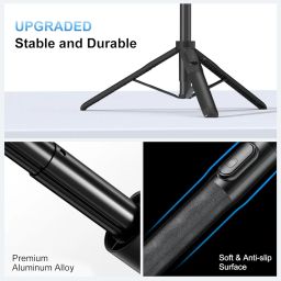 Mobilife 64" Multi-Function Selfie Stick Tripod Long Selfie Stick for iPhone&Android Multiple Mount for Camera Gopro Fill Light Aluminum Portable Mobile Tripod with Bluetooth Remote,Black image 2