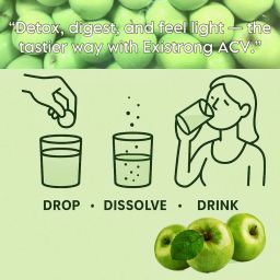 Existrong Apple Cider Vinager Effervescent (Pack Of 4 Green Apple) With Pomegranate Extract | Supports Metabolism Pack Of 4 (60 Tablet) image 1