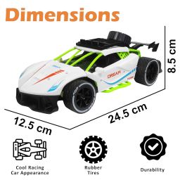 VGRASSP 1:16 Scale RC Toy Car with Long Range 2.4 Ghz Joystick Remote Control - High Speed Durable Sports Vehicle with Rechargeable Battery - Ideal for Kids & Beginners (White) image 2