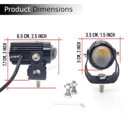 LIU HJG Mini Drive LED Fog Light Bulb Lamp For Cars and Motorcycles Dual Color (White & Yellow) With Cooling Fan 2Pcs. image 4