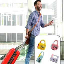 godsdwares 4Pcs Number Locks for Door, Number Lock for Bag, for Luggage Resettable Pin Number Padlock Smart Lock for Bag Small Lock for School Gym Locker Sports Locker Fence Toolbox Gate Case Hasp Storage image 1