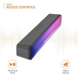 amazon basics Wireless Soundbar with Bluetooth, USB, and Party RGB Lights for Tv, Mobile, Pc, Tablets, and Laptops, 16W (Grey) image 3