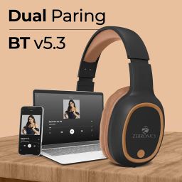 ZEBRONICS Thunder Over Ear Bluetooth 5.3 Wireless Headphones with 60H Backup, Gaming Mode, Dual Pairing, Enc, Aux, Micro Sd, Voice Assistant, Comfortable Earcups, Call Function (Brown) image 5