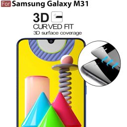 CEDO Tempered Glass for Samsung Galaxy M31 / F41 / M31 Prime | Screen Protector Full HD Quality Tempered Glass Anti-Scratch Edge to Edge Coverage with Easy Installation Kit (Black) image 2