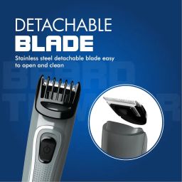 Havells Bt5100C Rechargeable Beard Trimmer with Hypoallergenic Blades; Zero Trim with 0.5 Mm Precision;Upto 17Mm Length Setting for All Styles; 45 Min Runtime,Battery Powered Black & (Grey)-Men image 5