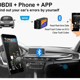 MODAXE Bluetooth OBD II ELM327 Scanner Code Reader V2.1 - Vehicle Diagnostic Tool for OBDII Protocols - Compatible with Android & iOS Devices - Smart Vehicle Health Monitor image 2