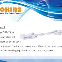 YOKINS, DC Shunt 50A/75mV as per IS1248 Current Meter Shunt Resistor Resistance for DC Ammeter Shunt image 1