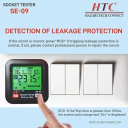 HTC Instrument Se-09 Socket Tester | Outlet Receptacle Tester for 230V GFCI/RCCB With LCD Display by Skyking image 1