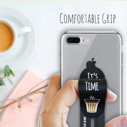 Regor Tabletop Finger Grip & Mobile Holder Mobile Stand Phone Holder for Hand & Mobile Back Holder Grip Great for Selfie & Works as iPhone Stand & Android Phone Stand - Chai (Black) image 1