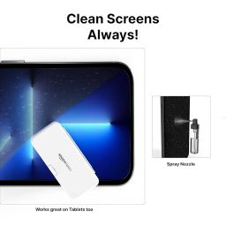 Amazon Basics 19-in-1 Cleaning Kit for Phones, Camera, Gaming Keyboards, Laptops and Earbuds | Built-in Mobile Holder and Card Remover (White) image 3