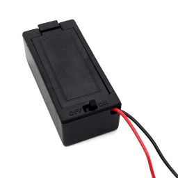 Electronicspices (Pack of 2) 9V Battery Holder with ON Off Switch Black Cover Lead Wires 9V Battery holder image 3