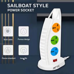 Ant Plus Electric 631 Mini Tower Extension Board with Universal Sockets, USB Port, and Type C Charging - 6 Sockets, 3 USB, 1 Type C, 250V, 2500W - White image 2
