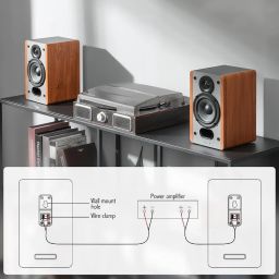 Edifier P12 Passive Bookshelf Speakers - 2-Way Speakers with Built-in Wall-Mount Bracket - Wood Color - Brown, Auxiliary image 4